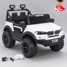 Battery Operated Ride On Jeep With Remote - White-15