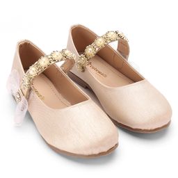 Cute Walk By Babyhug Velcro Closure Bellies With Pearl Applique - Golden-picture-8
