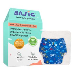 Superbottoms BASIC Washable & Reusable Cloth Diapers, Quick dry high absorption Diapers for Baby (3m-3y)-25