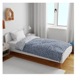 Divine Casa Micro Polyester Dohar Blanket For Toddler Upto 4 Years - Blue & White-1