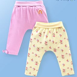 Babyoye Eco Conscious 100% Cotton Full Length Diaper Leggings Tiger Print Pack of 2- Yellow & Pink-image-16