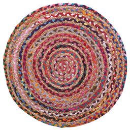Kuber Industries Handmade Braided Area RugOrganic Natural Jute Door MatCarpet For Bedroom,Living Room,Dining Room,65x65 cm,(Multicolor,-image-56