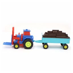 Aditi Toys Plastic Tractor Construction Toy Set for Kids, Friction Powered Tractor with Bricks Trolley for Boys, Suitable for Kids Above 3 Years-8