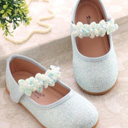 Cute Walk By Babyhug Ballerinas With Velcro Closure & Floral Applique - Green-picture-47