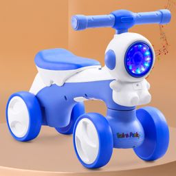 Astronaut Shape Manual Push Ride on with LED Lights & Music - Blue-20