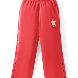 Pine Kids Knit Full Length Lounge Pant With Floral & Text Print - Red-image-72