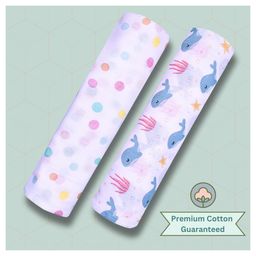 LazyToddler Multipurpose Swaddle Wrap 100% MuslinPack of 2 Dot Print- Multicolour-image-89