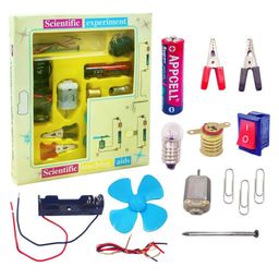 Paper Moon Kids Science School Projects Experiment Kit with Fan, Light, Bulb and Motor Electric Circuit Physics Practice Science Learning Skills Teaching Materials (Set of 10Pcs) - Multicolor-4