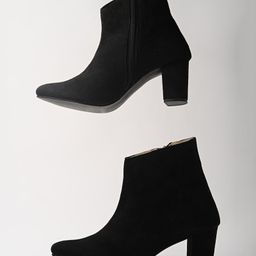 Shoetopia Solid Heeled Boots - Black-image-44