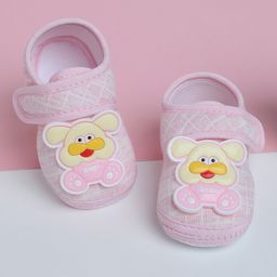 Baby Moo Animal Face Applique Detailed Anti Skid Booties - Pink-picture-11