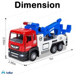 FunBlast Pull Back Towing Truck Toy with Light & Sound Pack Of 1 Random Color image 3