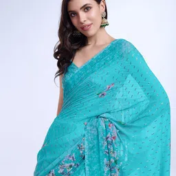 Mitera Embellished Sequinned Digital Printed Saree-55