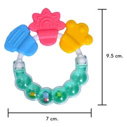 Kritiu Silicone Combo Of Giraffe Shape & Rattle Handle Teethers - Green image 4