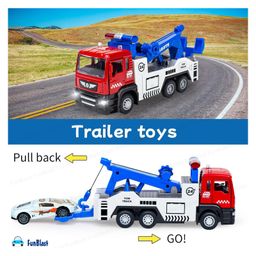 FunBlast Pull Back Towing Truck Toy with Light & Sound Pack Of 1 Random Color image 5