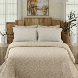 Boutique Living India Isabella Beige Printed Cotton 500TC King Bedsheet Set 2.74m x 2.74m-image-63