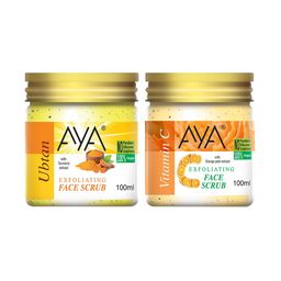 AYA Set Of 2 Ubtan & Vitamin C Exfoliating Face Scrubs 100 ml Each image 2