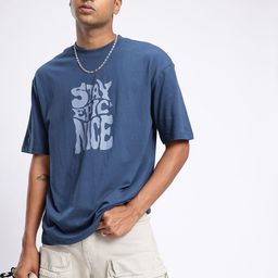 glitchez Modern Touch Typography Printed Relaxed Fit T-shirt-image-4