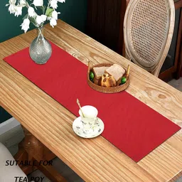 HOME COLORS.IN Red Rectangular Table Runner image 3