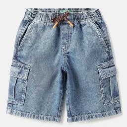 United Colors of Benetton Boys Blue Cotton Solid Shorts-image-40