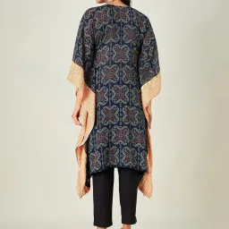The Kaftan Company Navy Bandhani A Line Kaftan Kurta image 2