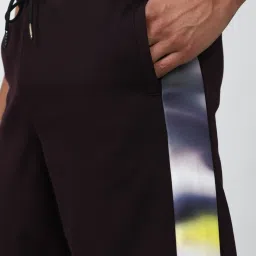 Van Heusen Flex Dark Brown Regular Fit Self Pattern Shorts image 4