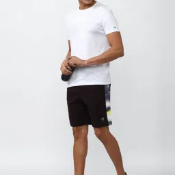 Van Heusen Flex Dark Brown Regular Fit Self Pattern Shorts image 5