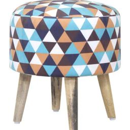 Shadowkart Multi Triangle Wood Printed Ottoman-image-26