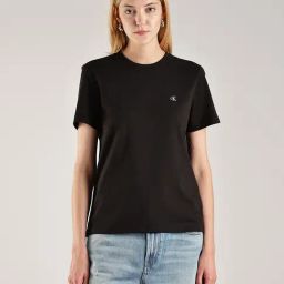 calvin klein jeans Calvin Klein Black Cotton Solid Short Sleeves T-Shirt-picture-33