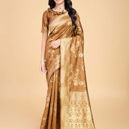 RICH & ROMAN Woven Design Zari Pure Silk Banarasi Saree-picture-11