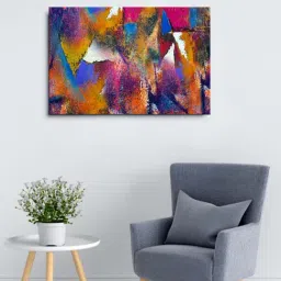 999store Multicolor Abstract Framed Canvas Painting-36