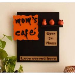 eCraftIndia Wooden Mom's Cafe Wall Hanging-16