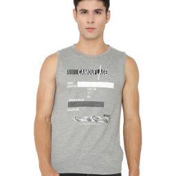 Chkokko Light Grey Round Neck T-Shirt-image-60