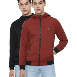 V Dot Grey Regular Fit Reversible Jacket-image-38