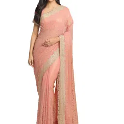 Mohey Pink Embellished Saree With Blouse-picture-19