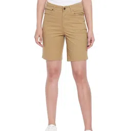 Hypernation Khaki Regular Fit Shorts-picture-17