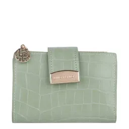 Lino Perros Green Textured Bi-Fold Wallet for Women-83