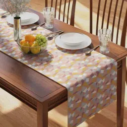 Petal Home Origami Multicolor Cotton 300 GSM Table Runner-12