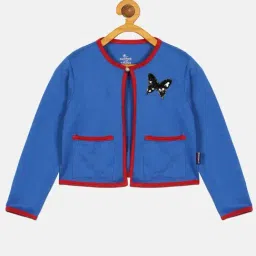 Kiddopanti Kids Royal Blue & Red Embellished Full Sleeves Jacket-picture-37
