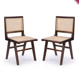 ExclusiveLane Finesse Cream Sheesham Wood Handcrafted Dining Chairs - Set of 2 Walnut Finish-picture-23