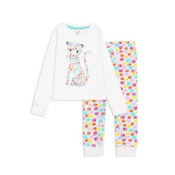 H by Hamleys Girls White Printed Full Sleeves T-Shirt With Pyjamas-image-71