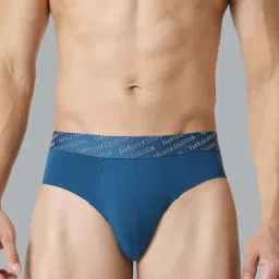 Van Heusen Regular Fit 4 Way Stretch 3D Logo Waistband Solid Tactel Briefs - Deep Water-picture-9