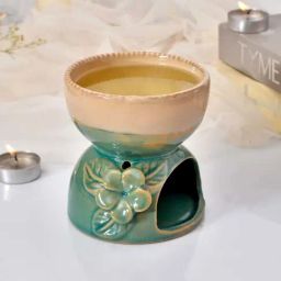 Tayhaa Beige & Green Ceramic Elegant Floral Oil Diffuser-48