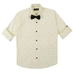Cavio Kids Yellow Cotton Printed Shirt-image-59