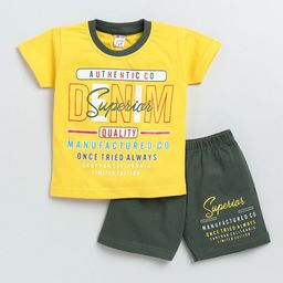 TINY BINY Boys Printed Short Sleeves Pure Cotton T-shirt With Shorts-image-23