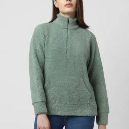Van Heusen Green Textured Pattern Sweatshirt-image-5