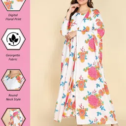 Raiyani Enterprise Floral Printed Round Neck Anarkali Kurta-14