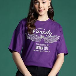 DressBerry Typography Printed Drop-Shoulder Sleeves Pure Cotton T-shirt-picture-25