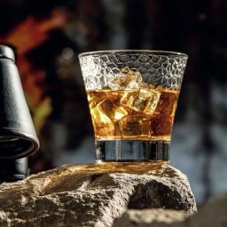 Trovea's Old Vintage Fashioned Roma Textured Transparent Glass Whiskey Glass - Set of 6-image-29