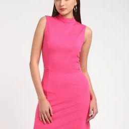 Guess Pink Solid Sleeveless Dress-image-90