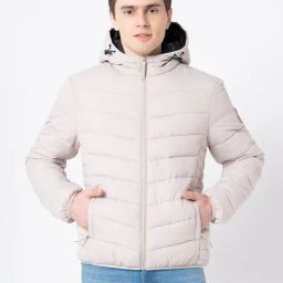 Red Tape Beige Regular Fit Quilted Jacket-image-9